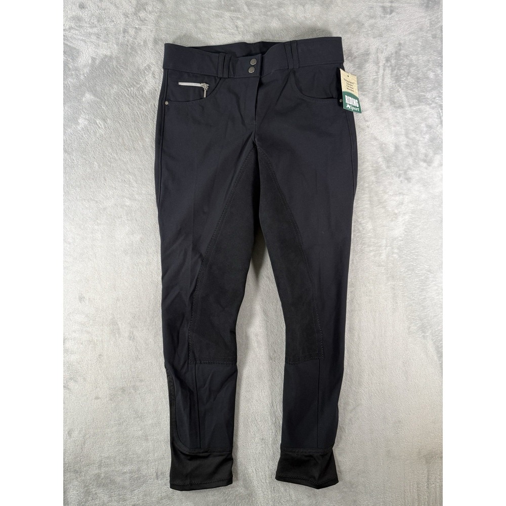 Dover Saddlery Riding Pants Womens 32R Black Full Seat Breeches Equestrian NWT